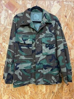 U.S. Army Woodland Camouflage Field Jacket  with patches - Green Brown Black